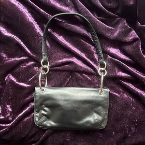 Wilsons leather black flap purse